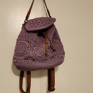 Purple Crochet Backpack